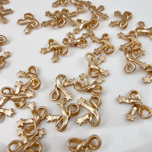 0 0今日新作 合金 紐星リボンー金銀(0102)