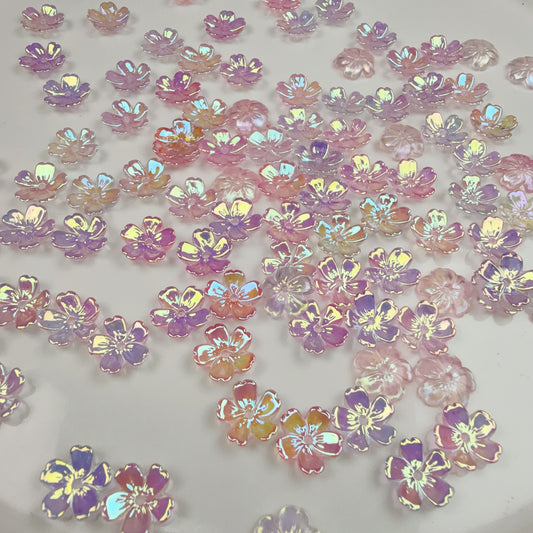 0 0今日新作 ツヤツヤメッキピンクお花 (0226)