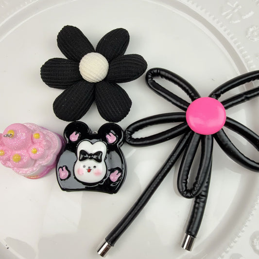 0 0今日新作 black pink アクリル混ぜ(1211)