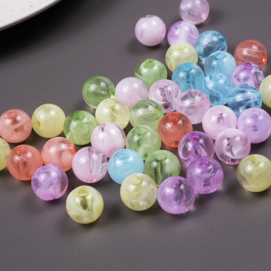 6-AM Transparent 2-color Cloud Beads (Through Hole)
