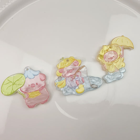 0 0今日新作 ひよこ&豚プレート(0418)