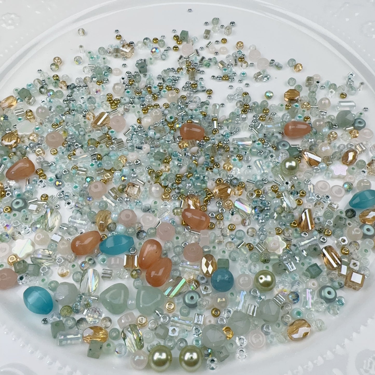 5-S Blue Orange (Drop) Chibi Beads Mix (0215)
