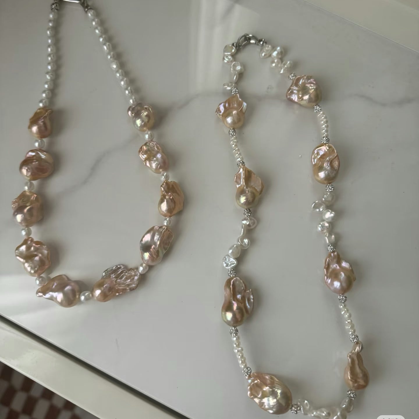 0 0今日新作 パールバロックー白ピンク(0729)