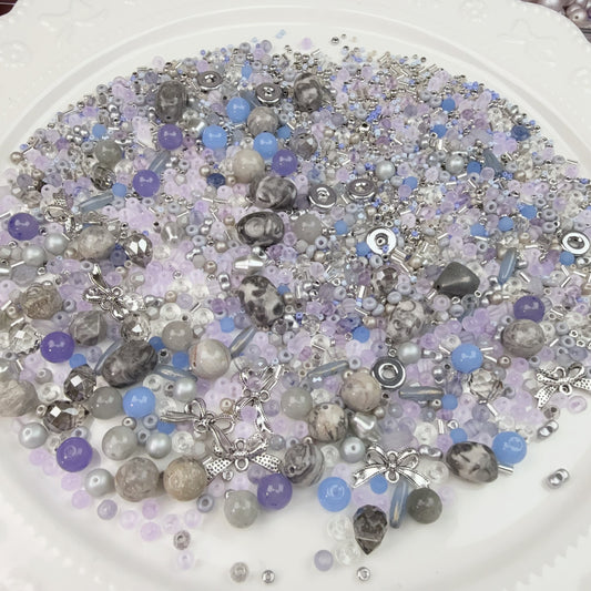 0 0今日新作 青紫 シードビーズ混ぜ(0311)