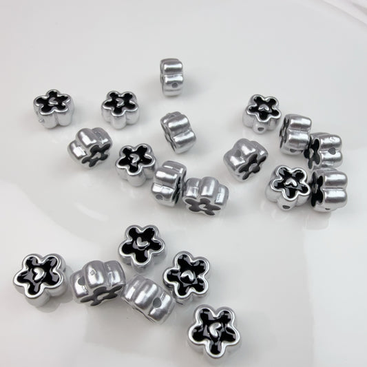 0 0今日新作 アクリルグレー黒花(0318)