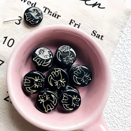 0 0今日新作 チェコビーズー猫月餅(0304)