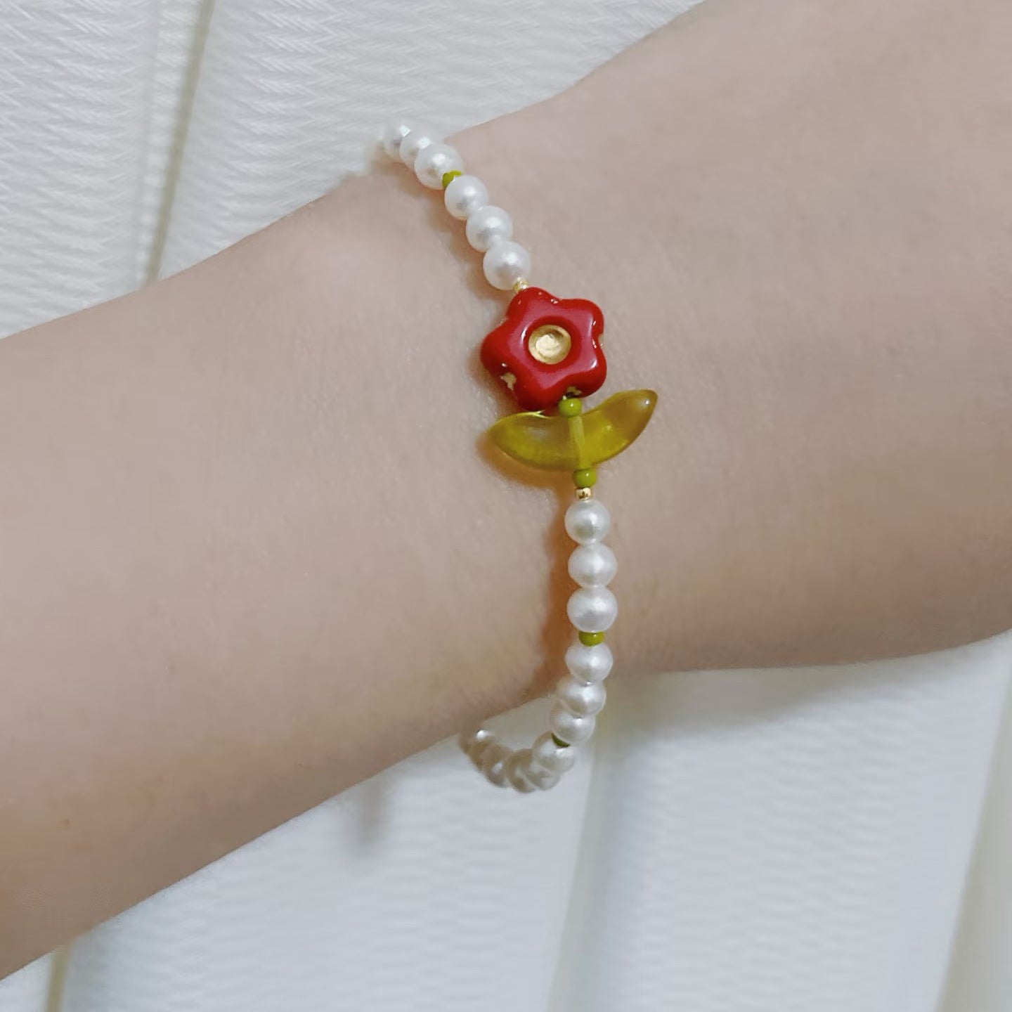 0 0今日新作 チェコビーズ-花(0224)