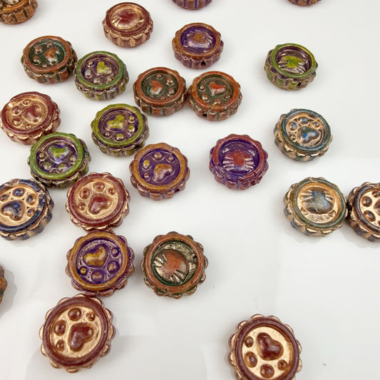 0 0今日新作 チェコビーズ-猫肉球(0104)