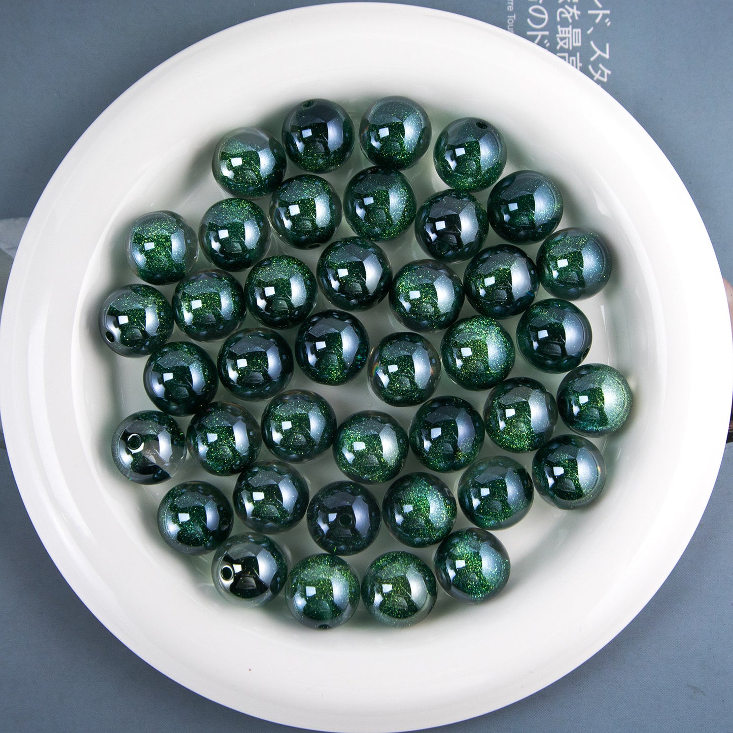 0 00库存处分 深海秘境 冷月樹脂ビーズ  16mm  20個 DY（0711）