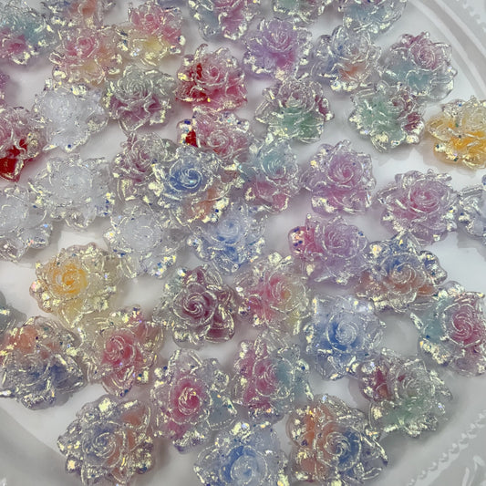 0 0再入荷 柔らかい薔薇-銀の縁 夜光効果 (0910）