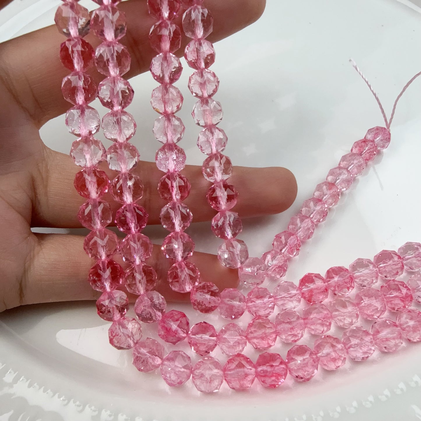 0 0今日新作 花ボールカット-超クリア単色8ミリ(0906)