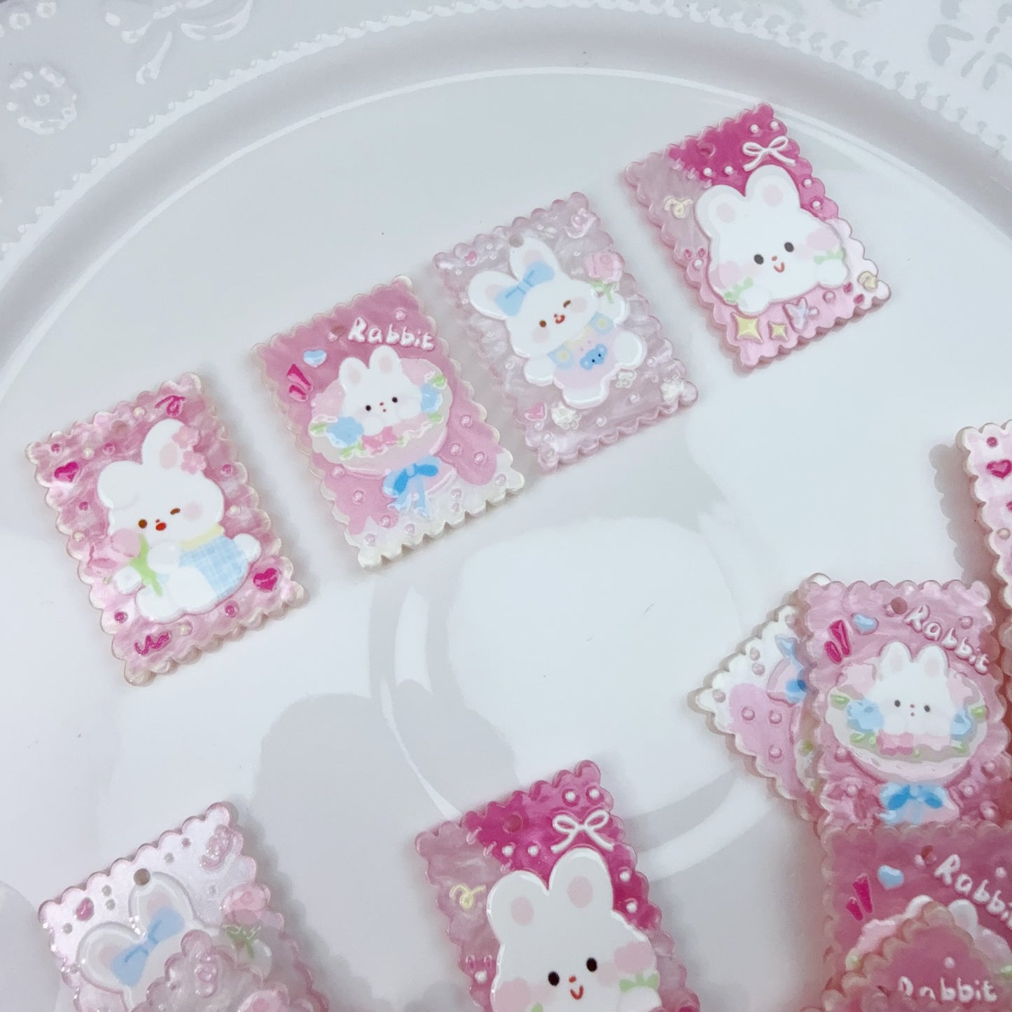 0 0今日新作 うさぎピンクプレート(0505)