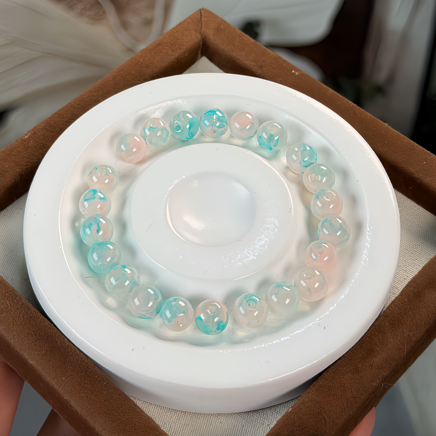 0 0今日新作 曇りラウンドガラスビーズ (0114)