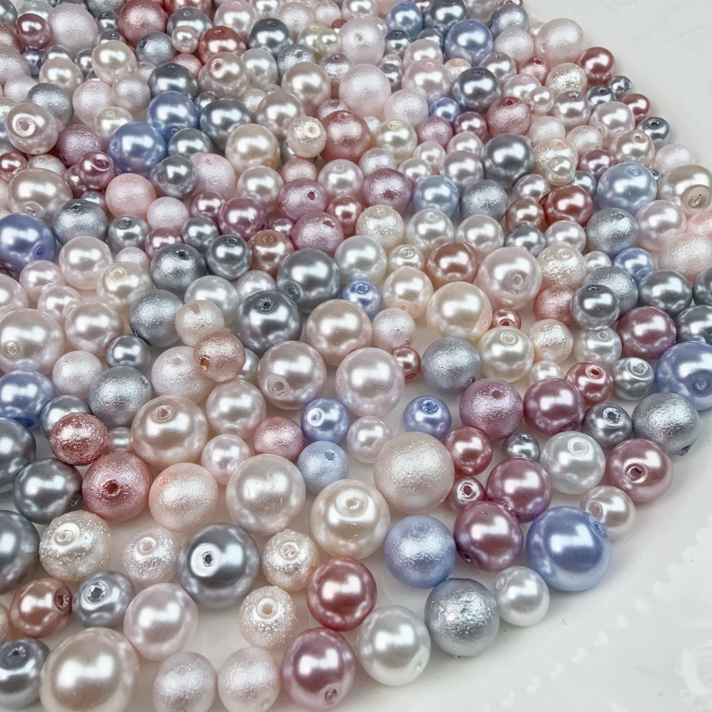 0 0今日新作 ガラスパールーピンク＆水色混ぜ(1230)