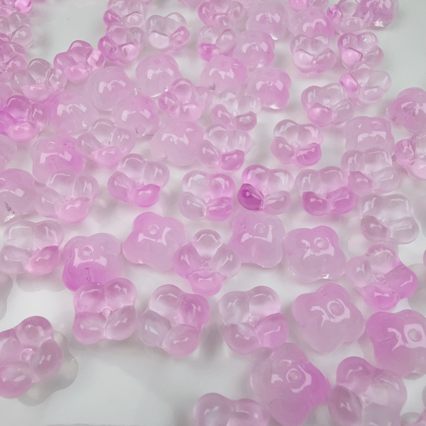 0 0今日新作 クリアガラスビーズ-ぷっくり金木犀(0113)