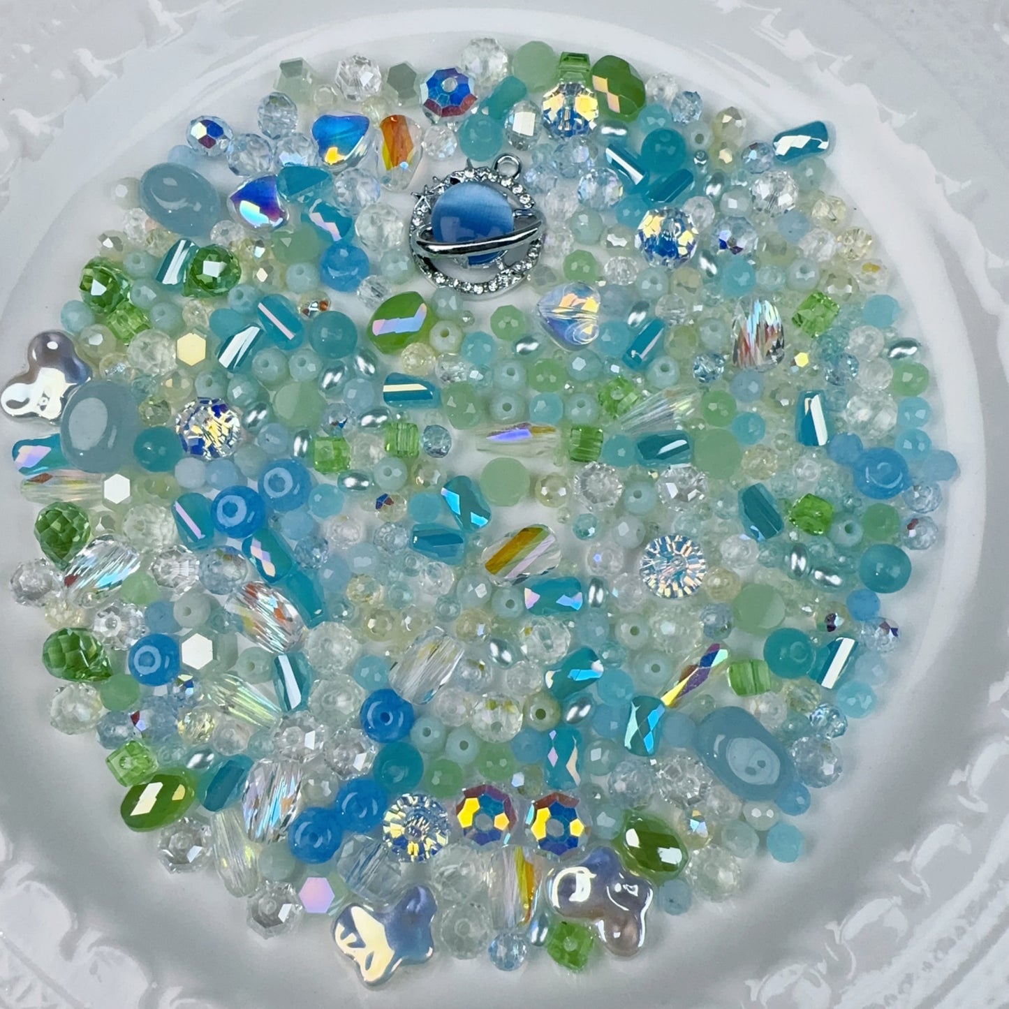 5-S Blue-green mixed small beads (0210)