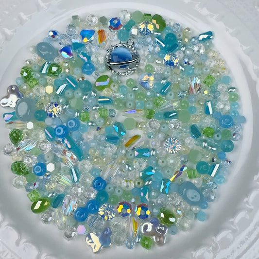 5-S Blue-green mixed small beads (0210)