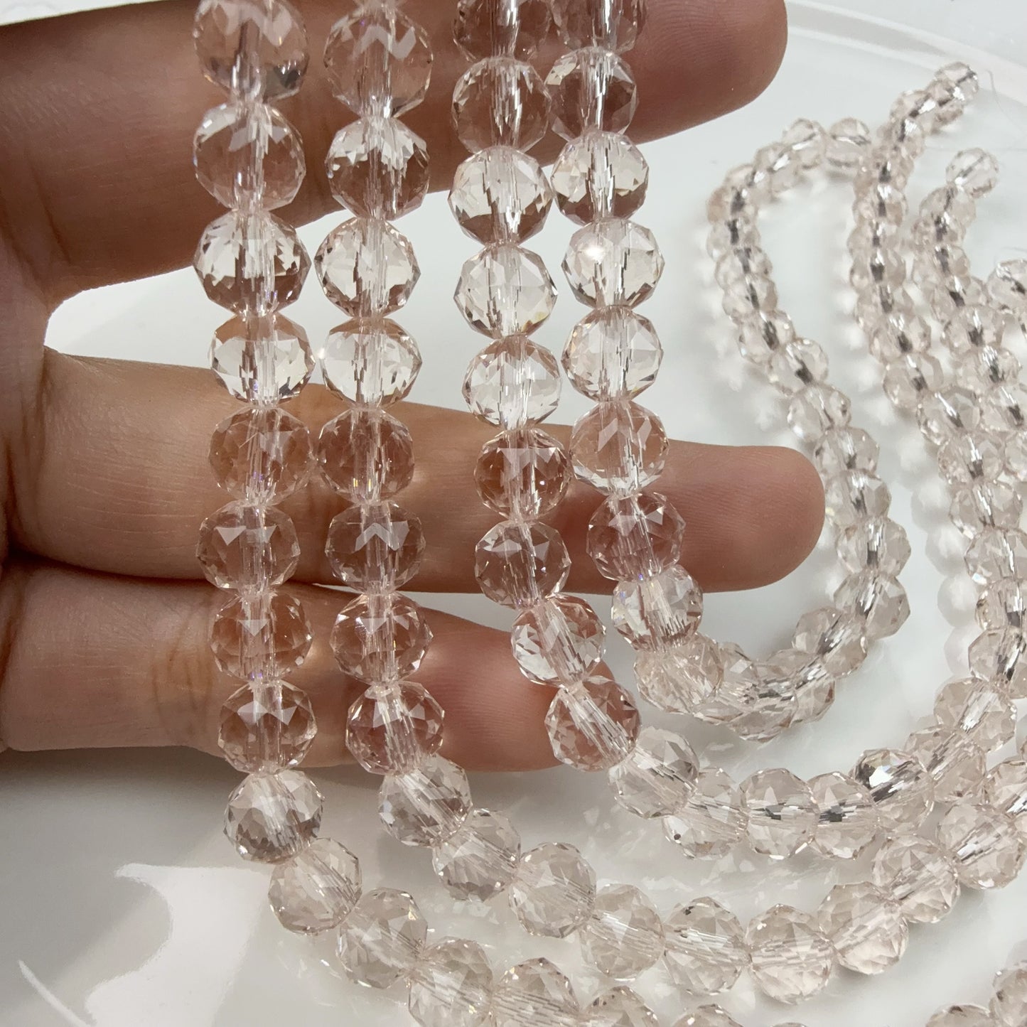 0 0今日新作 花ボールカット-超クリア単色8ミリ(0906)