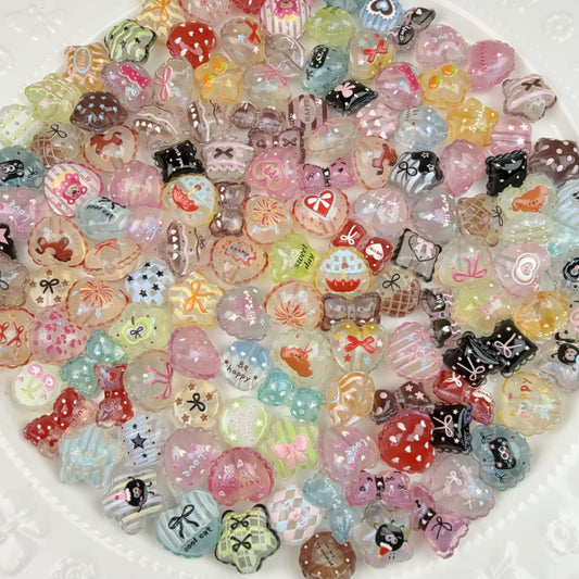 0 0今日新作 可愛い集合ー夜光効果 アクリル混ぜ(0205)