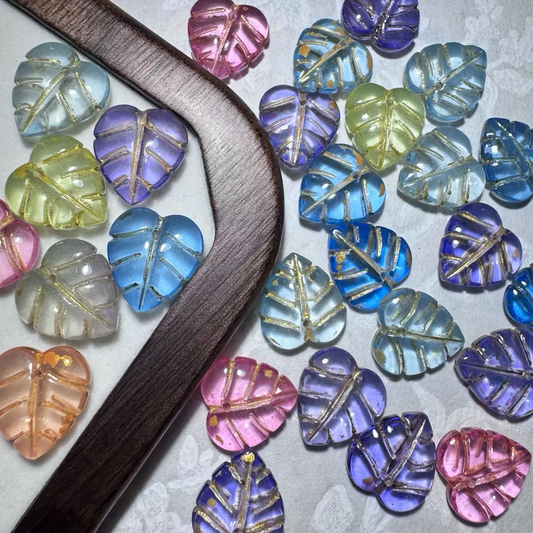 0 0今日新作  ぷっくりガラス葉っぱ-ピカソ（1122）