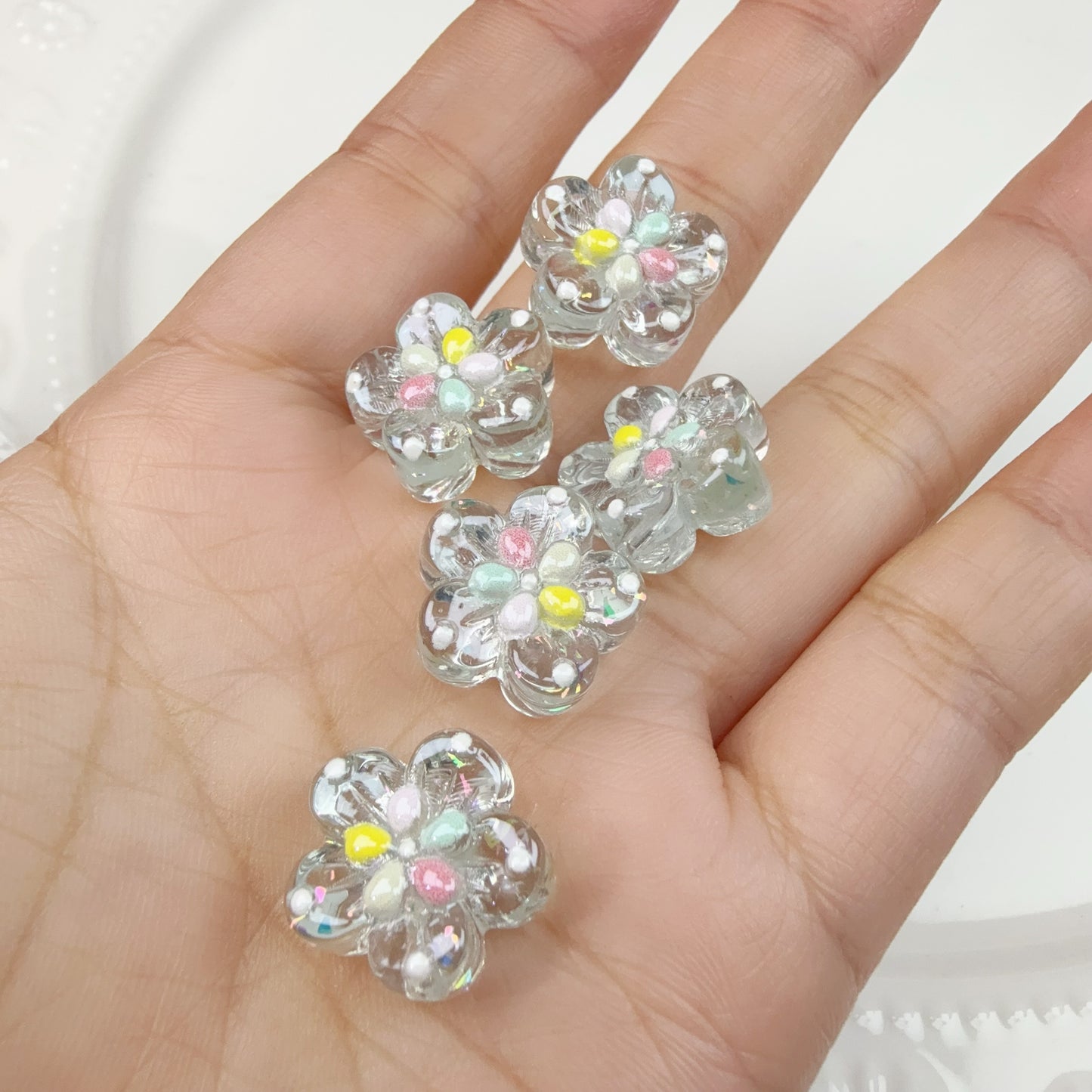 0 0今日新作 カラー芯のお花(0124)