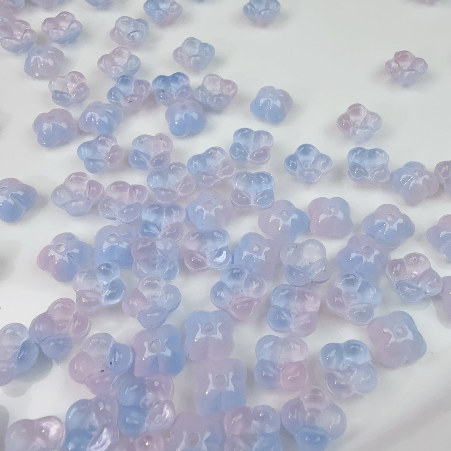 0 0今日新作 クリアガラスビーズ-ぷっくり金木犀(0108)