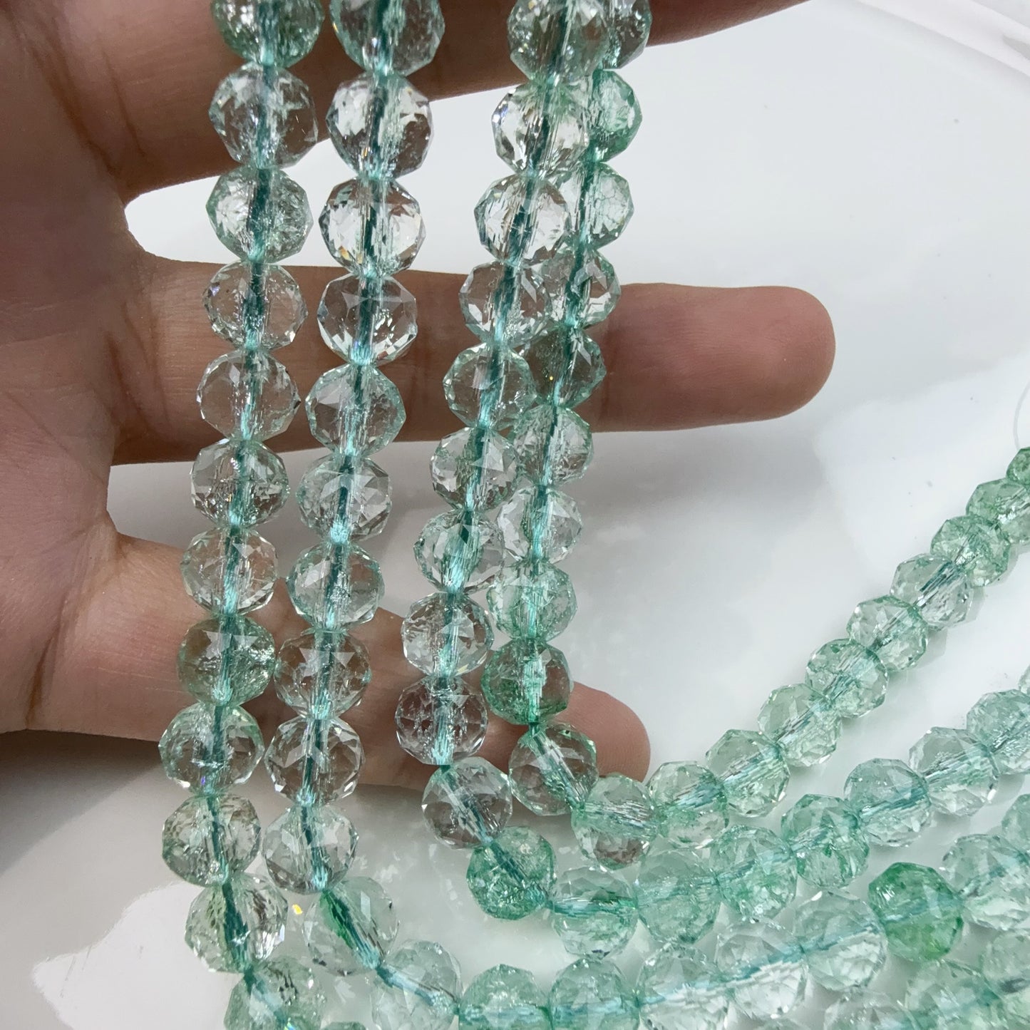 0 0今日新作 花ボールカット-超クリア単色8ミリ(0906)