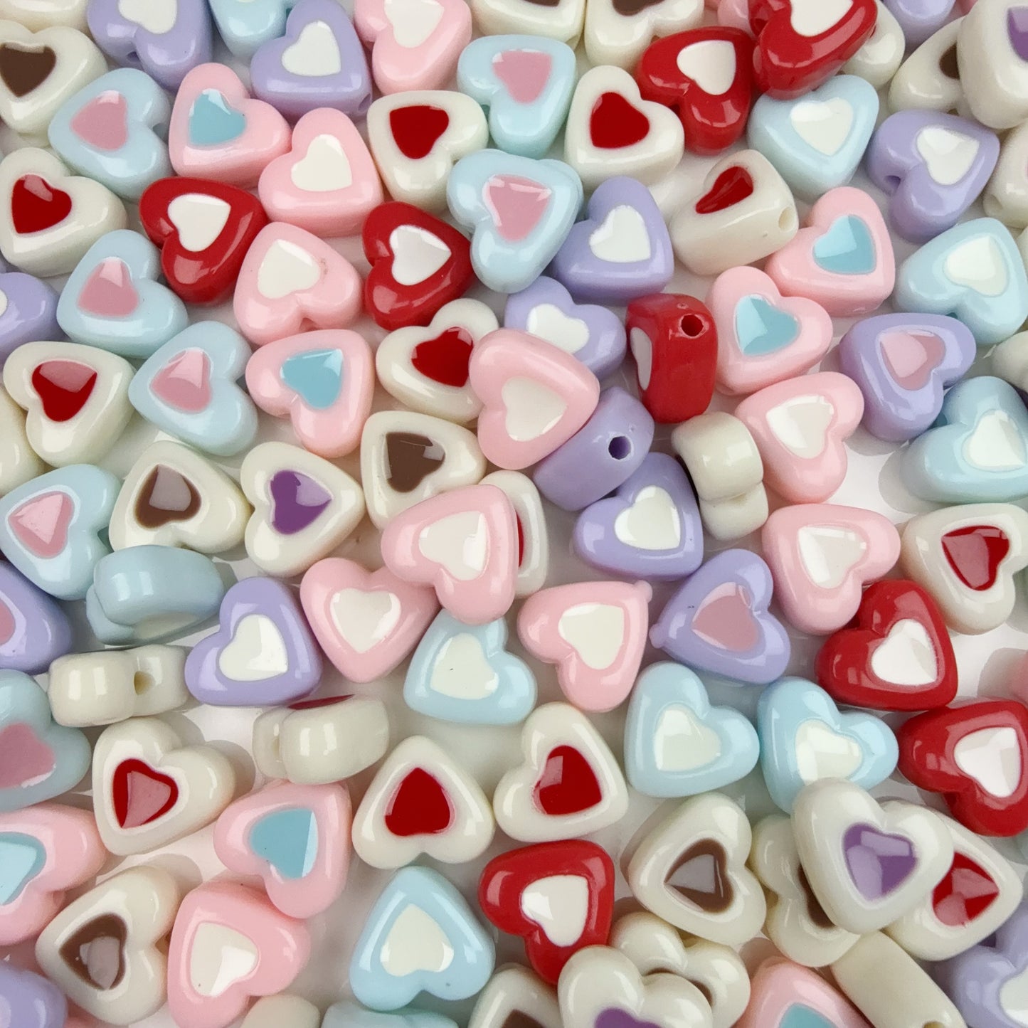 0 0今日新作 ダブルハート アクリル混ぜ(0731)