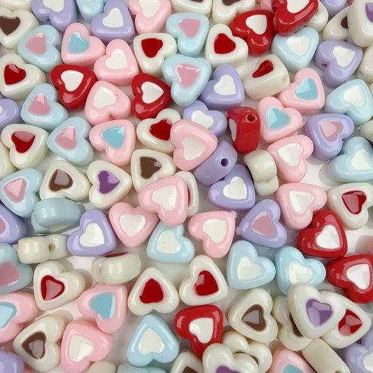 0 0今日新作 ダブルハート アクリル混ぜ(0731)