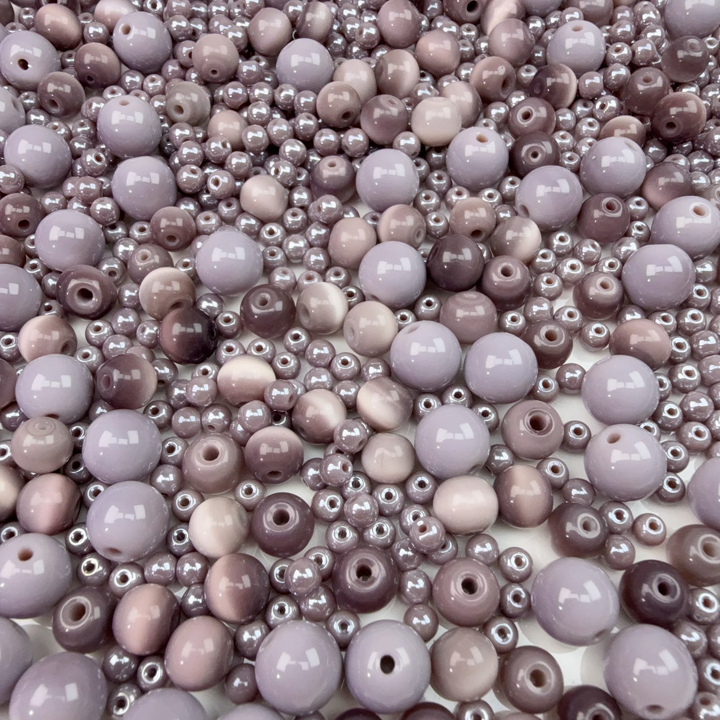 0 0今日新作 くすみ紫 ガラスビーズ混ぜ (0915)