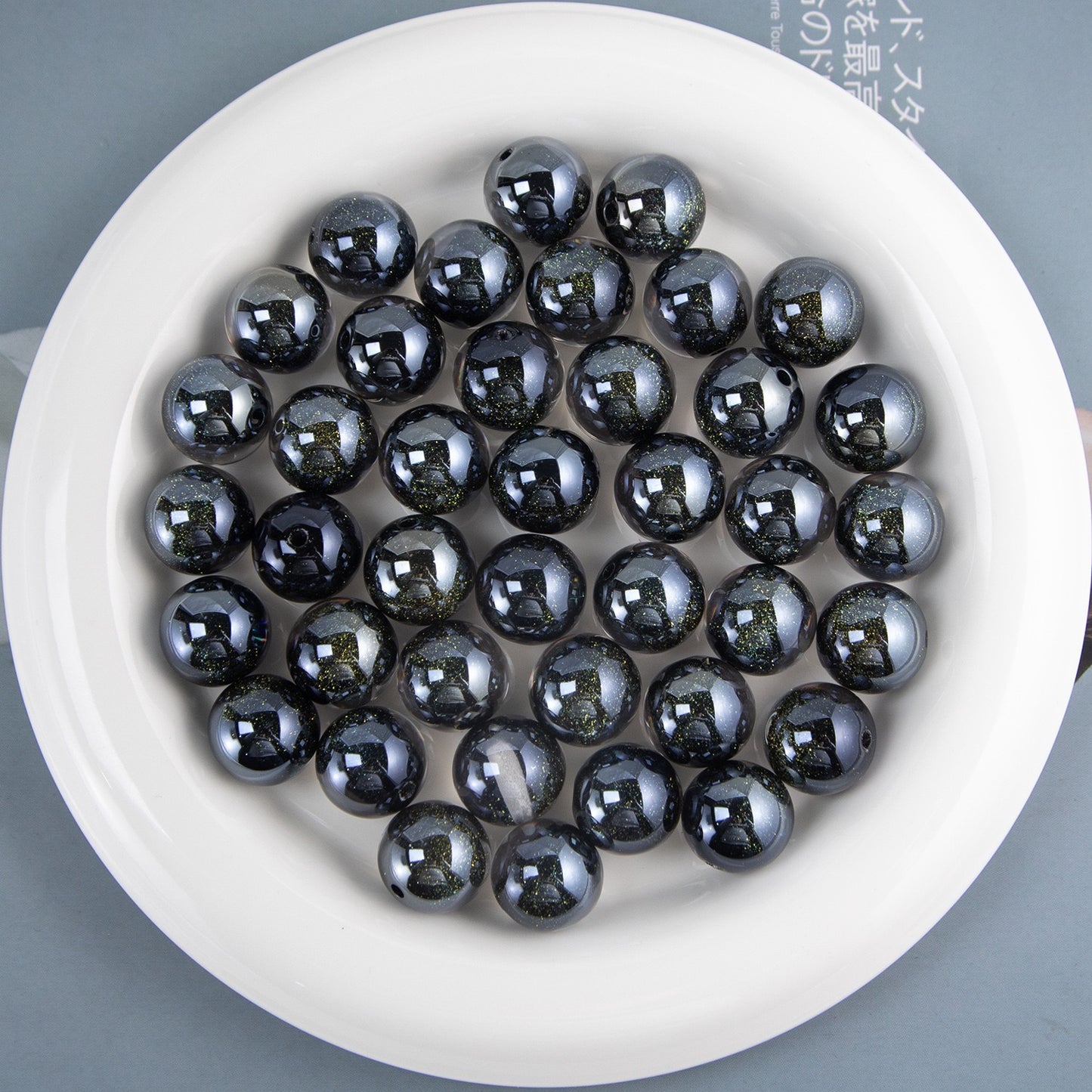 0 00库存处分 深海秘境 冷月樹脂ビーズ  16mm  20個 DY（0711）
