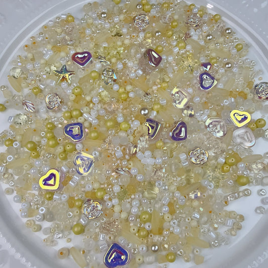 0 0今日新色 メッキハート薔薇 シードビーズ混ぜ(0715)