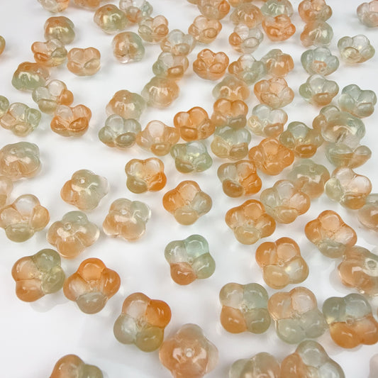 0 0今日新作 クリアガラスビーズ-ぷっくり金木犀(0113)