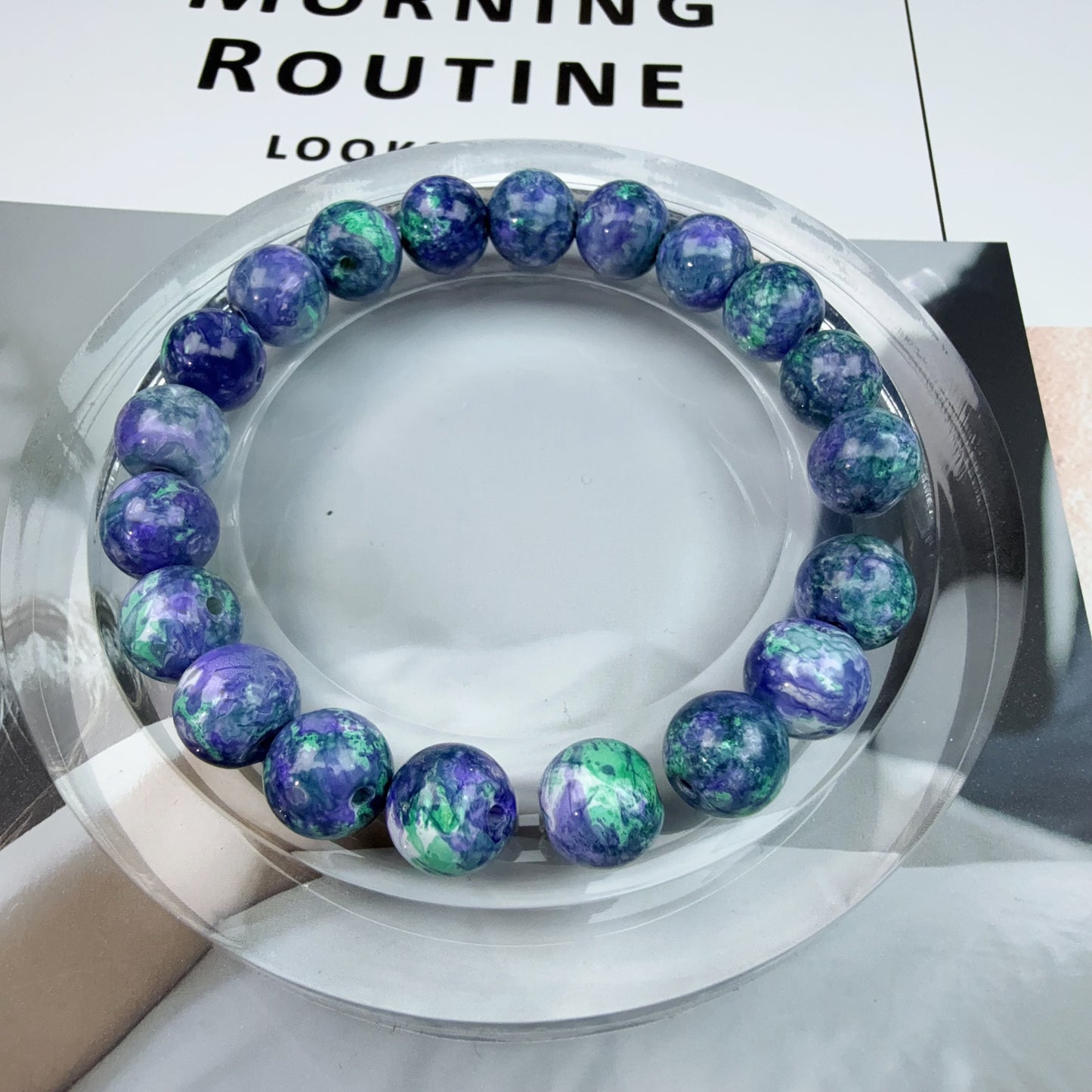 0 0今日新作 油絵ガラスビーズ  10ミリ(0628)