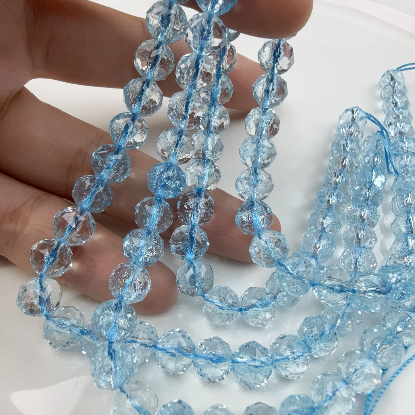 0 0今日新作 花ボールカット-超クリア単色8ミリ(0906)