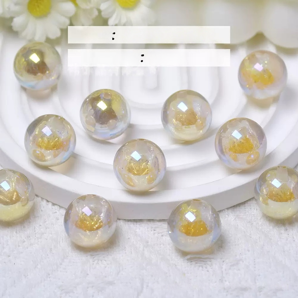 0 0今日新作 チューリップが入り樹脂ビーズ  現品(0310)