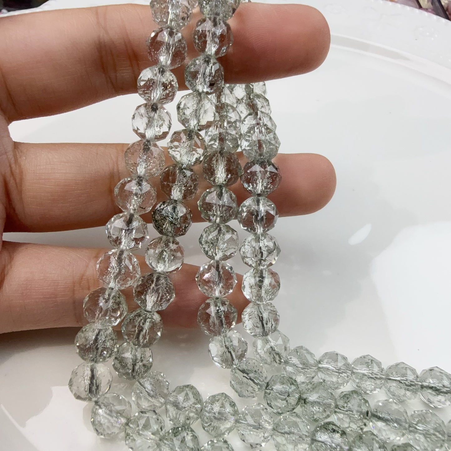 0 0今日新作 花ボールカット-超クリア単色8ミリ(0906)