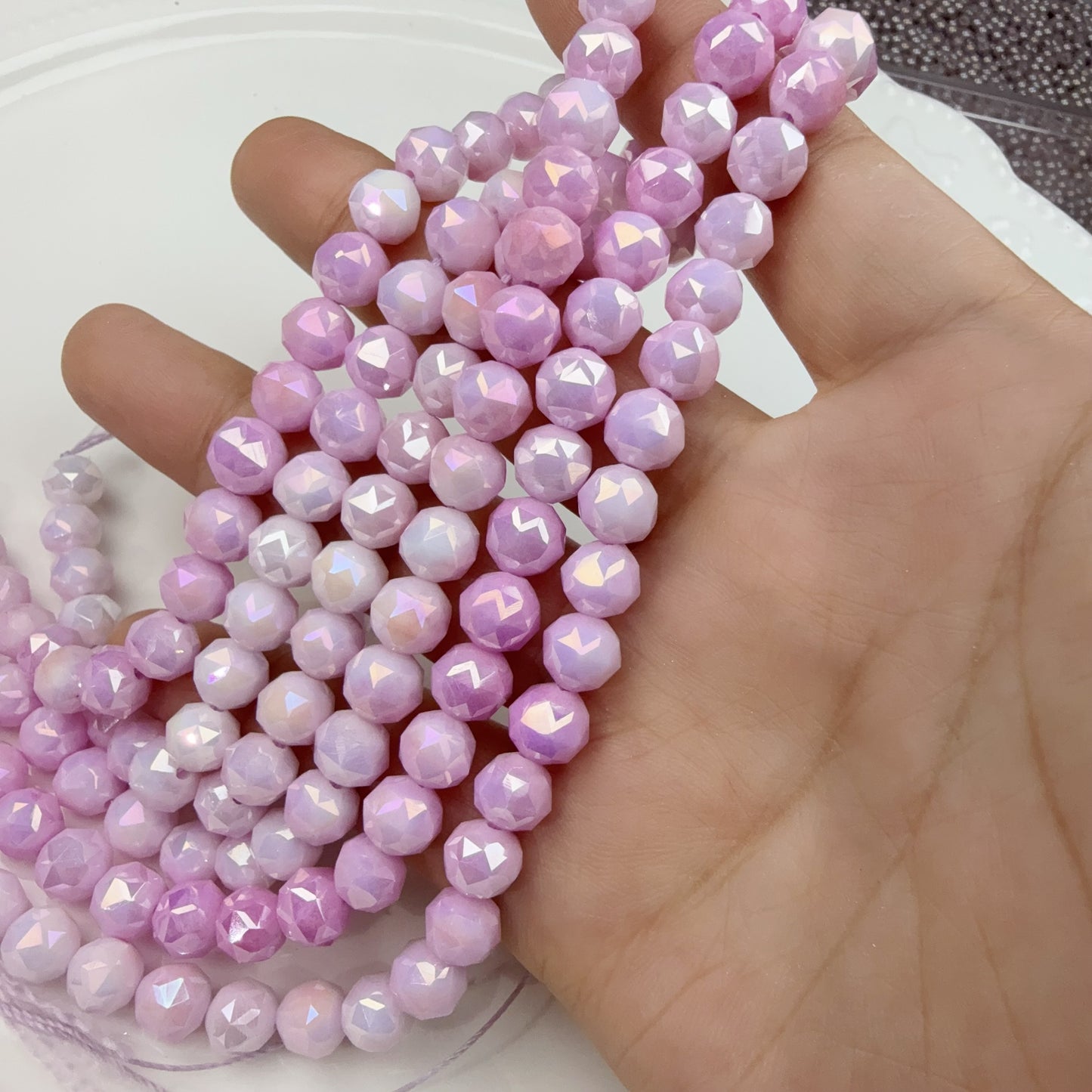 0 0今日新色メッキ磁器色グラデーションカット8mm(0516)