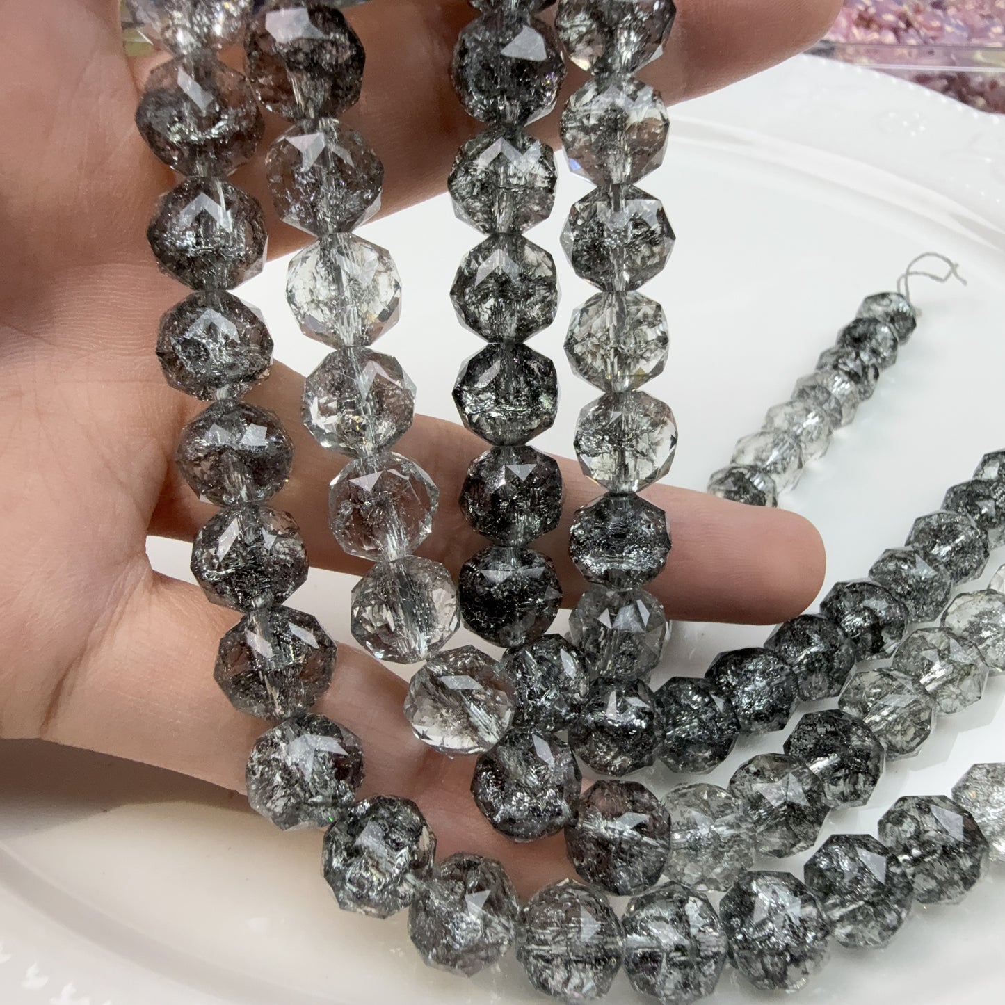 0 0今日新作 花ボールカット-超クリア単色10ミリ(0916)