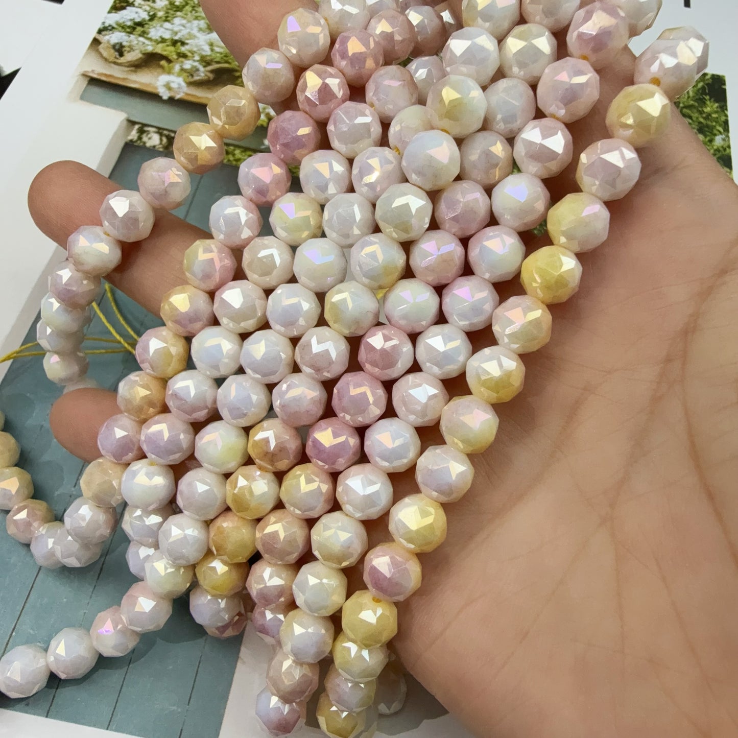 0 0今日新色メッキ磁器色グラデーションカット8mm(0516)