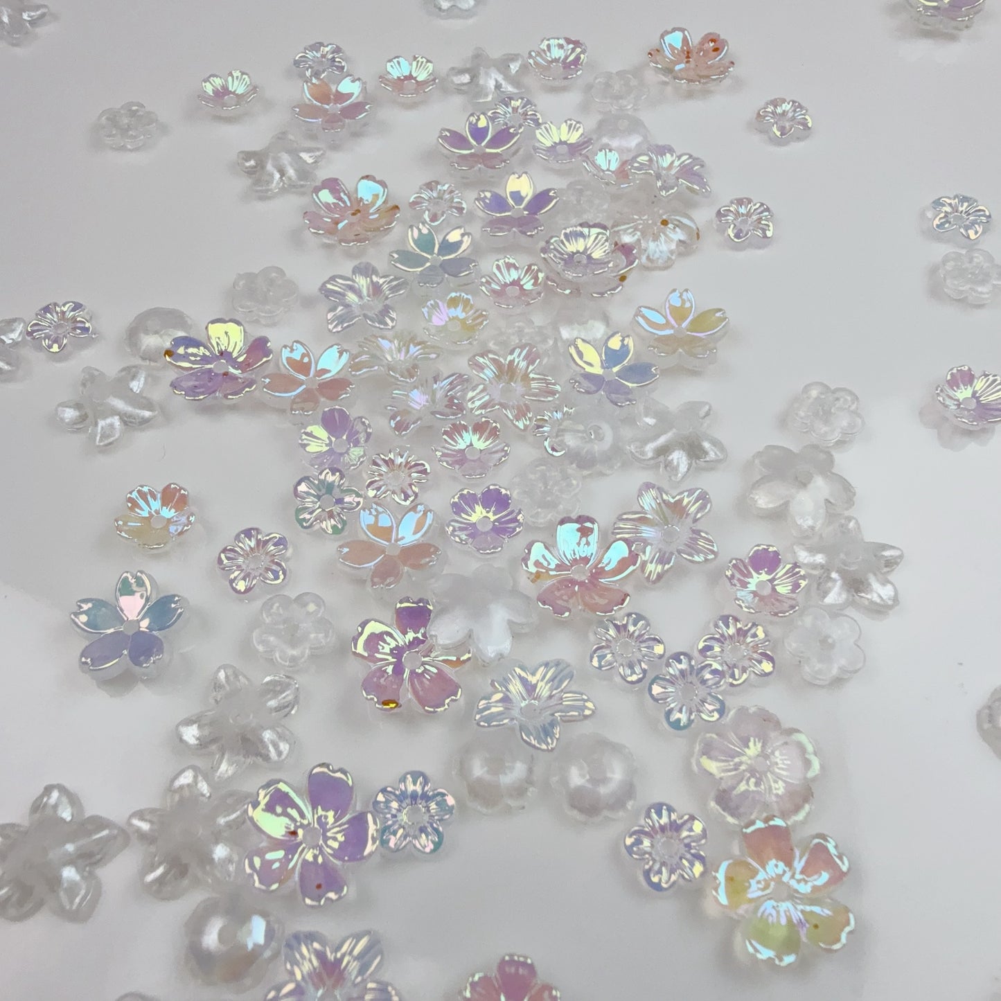 0 0今日新作 ツヤツヤメッキピンクお花 (0226)