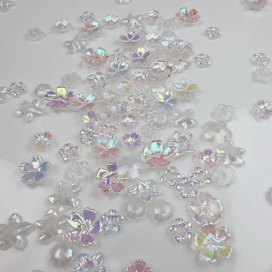 0 0今日新作 ツヤツヤメッキピンクお花 (0226)