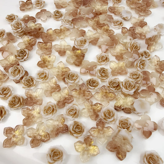 0 0今日新作 4弁花＆柔らかい薔薇の混ぜ(0111)