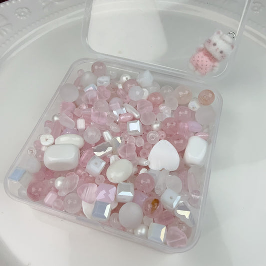 0 0今日新作 ピンク白 シードビーズ混ぜ(0213)