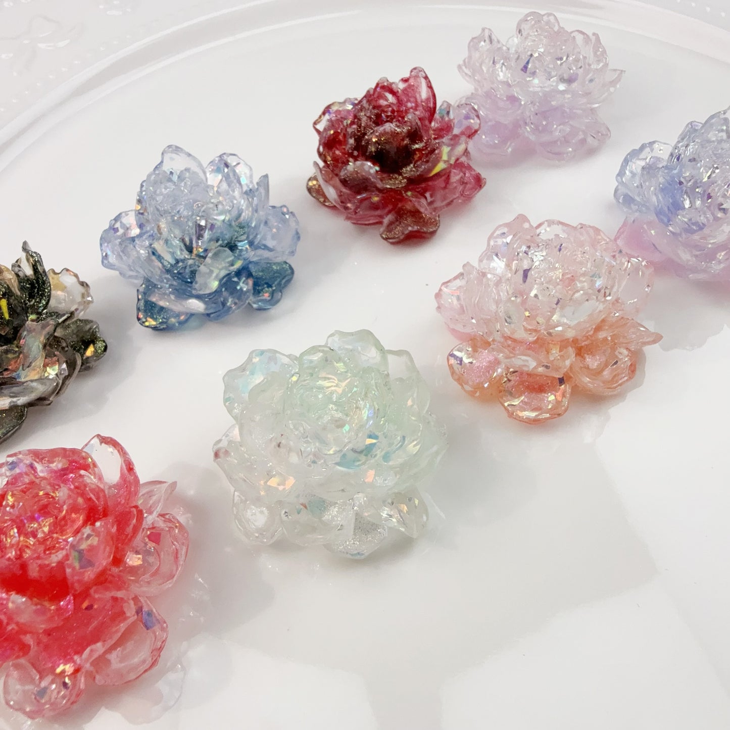 0 0今日新作 立体薔薇 夜光効果 通し穴(0522)