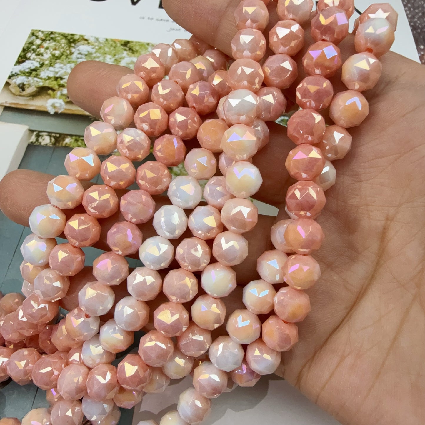 0 0今日新色メッキ磁器色グラデーションカット8mm(0516)