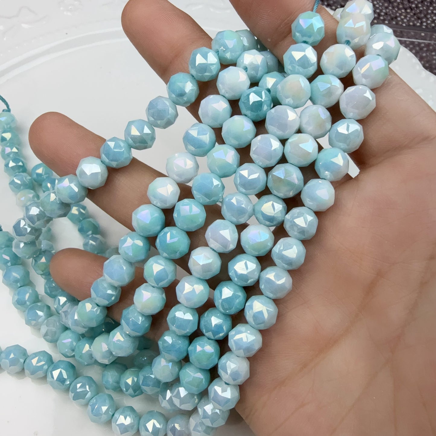 0 0今日新色メッキ磁器色グラデーションカット8mm(0516)