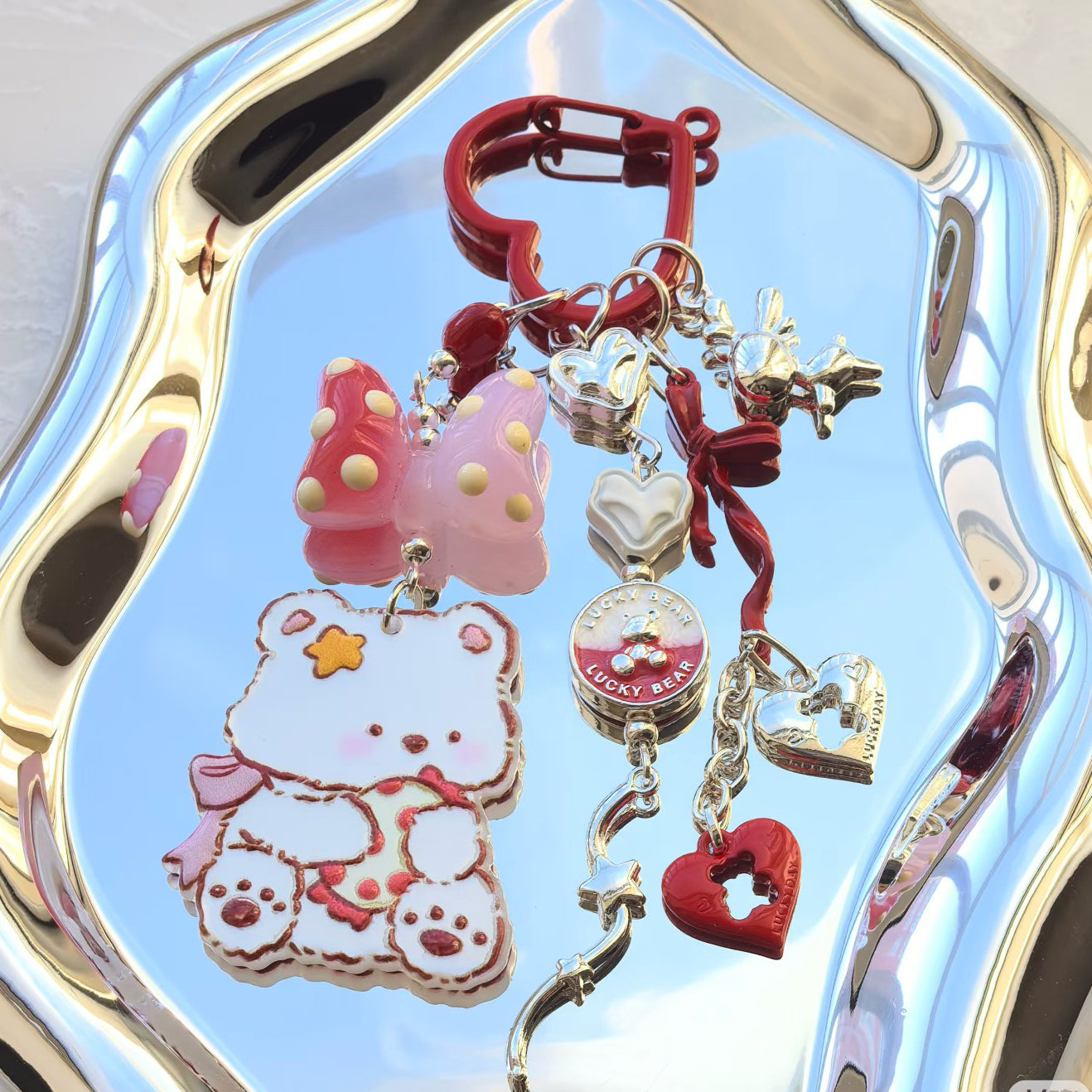 0 0今日新作 合金-熊型透かしハート(0308)