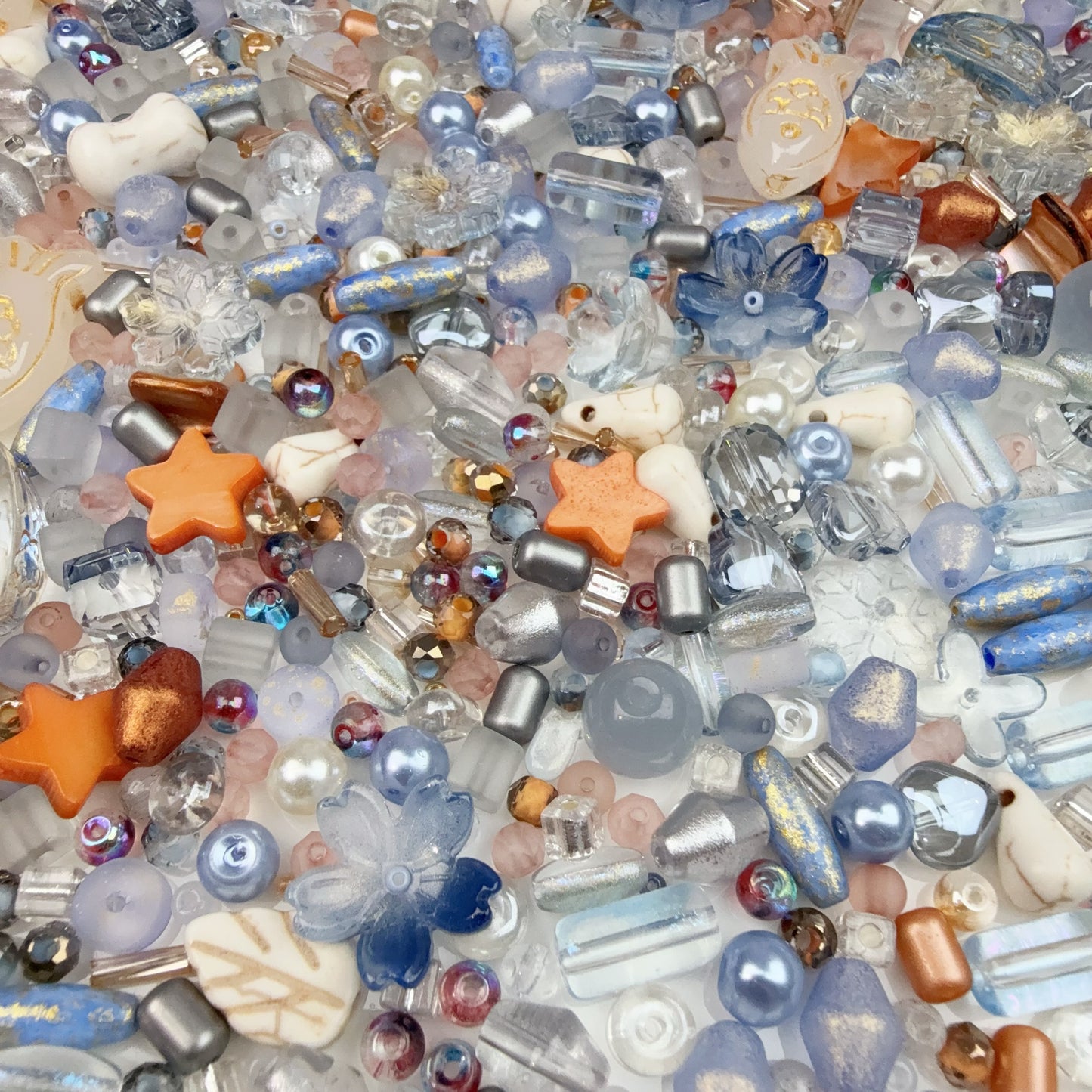 0 0今日新作 ブルー魚 シードビーズ混ぜ(0110)