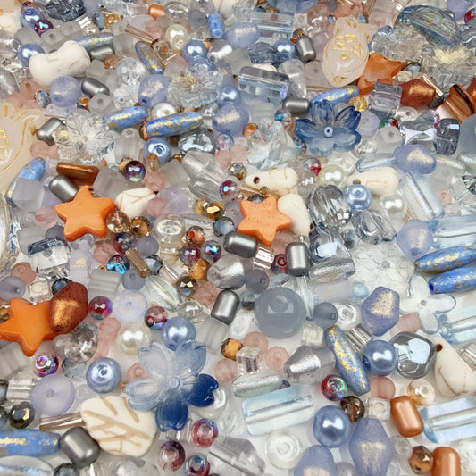 0 0今日新作 ブルー魚 シードビーズ混ぜ(0110)